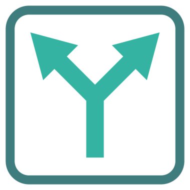 Vektör simgesi bir çerçeve içinde yukarı çatallanma ok