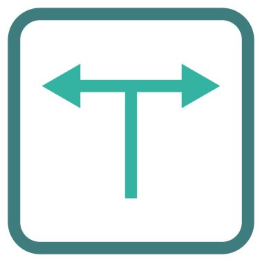 Vektör simgesi bir çerçeve içinde çatallanma oklar sol sağ