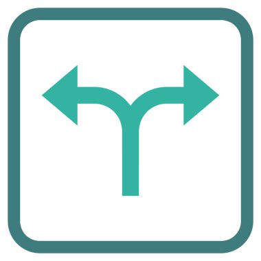 Vektör simgesi bir çerçeve içinde çatallanma oklar sol sağ