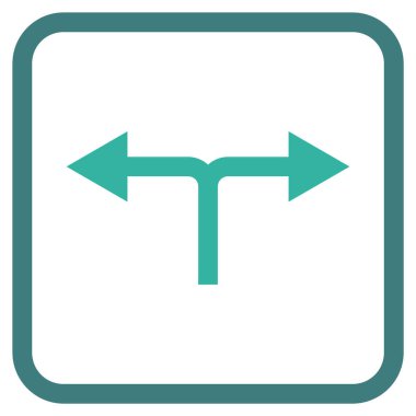 Vektör simgesi bir çerçeve içinde çatallanma oklar sol sağ