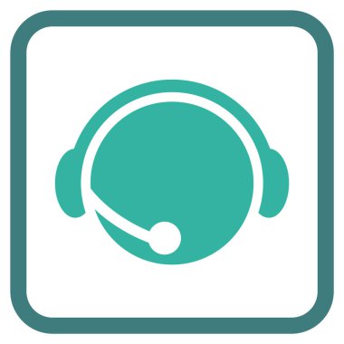 Çağrı Merkezi operatörü vektör simgesi bir çerçeve içinde