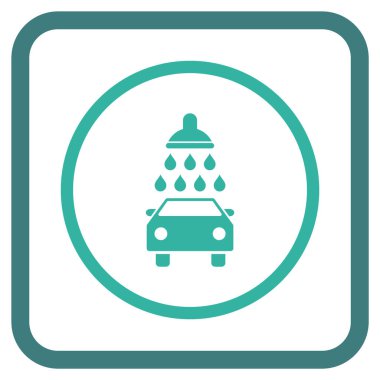 Araba duş vektör simgesi bir çerçeve içinde