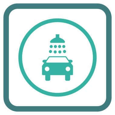 Araba duş vektör simgesi bir çerçeve içinde