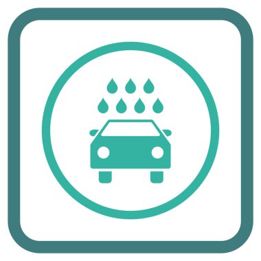 Araba duş vektör simgesi bir çerçeve içinde