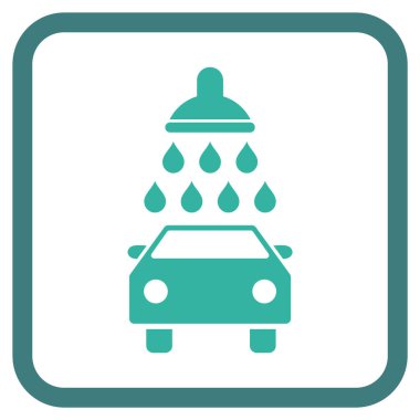 Araba duş vektör simgesi bir çerçeve içinde