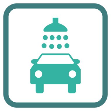 Araba duş vektör simgesi bir çerçeve içinde