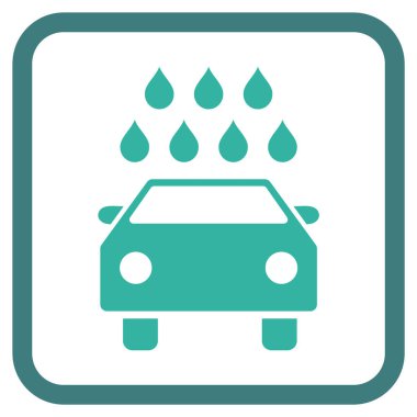 Araba duş vektör simgesi bir çerçeve içinde