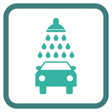 Araba duş vektör simgesi bir çerçeve içinde