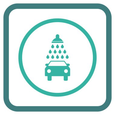 Araba duş vektör simgesi bir çerçeve içinde