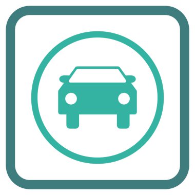 Araba vektör simgesi bir çerçeve içinde