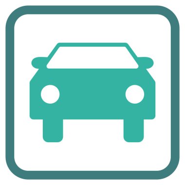 Araba vektör simgesi bir çerçeve içinde