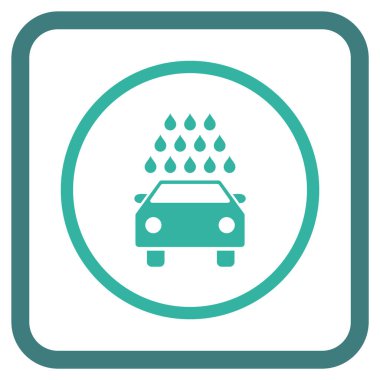 Oto yıkama vektör simgesi bir çerçeve içinde