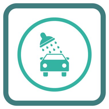 Oto yıkama vektör simgesi bir çerçeve içinde