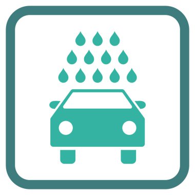 Oto yıkama vektör simgesi bir çerçeve içinde