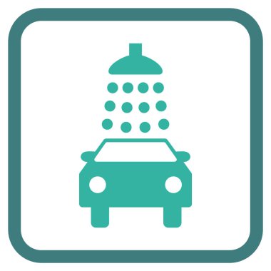 Oto yıkama vektör simgesi bir çerçeve içinde