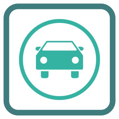 Araba vektör simgesi bir çerçeve içinde