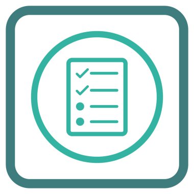 Denetim listesi sayfa vektör simgesi bir çerçeve içinde