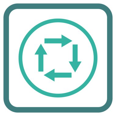 Dolaşım oklar bir çerçeve içinde simge vektör