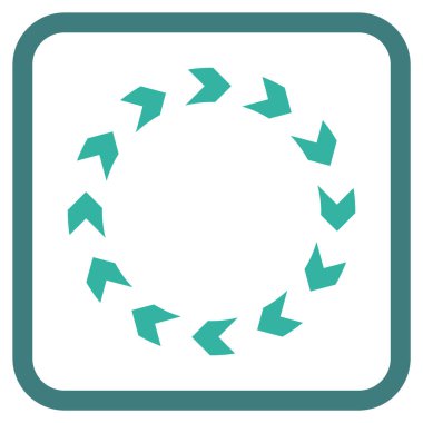 Dolaşım vektör simgesi bir çerçeve içinde