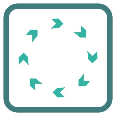 Dolaşım vektör simgesi bir çerçeve içinde