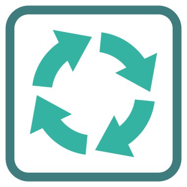 Dolaşım vektör simgesi bir çerçeve içinde