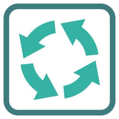 Dolaşım vektör simgesi bir çerçeve içinde