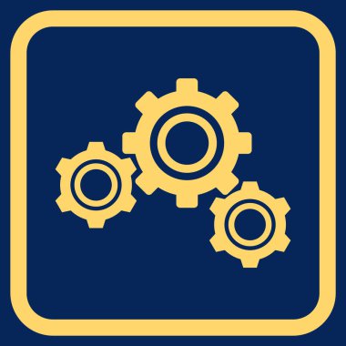 Gears'ı vektör simgesi bir çerçeve içinde