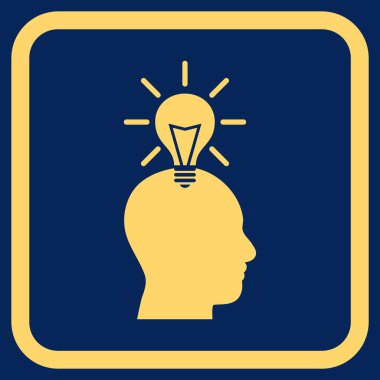 Dahi ampul vektör simgesi bir çerçeve içinde