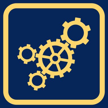 Mekanizması vektör simgesi bir çerçeve içinde