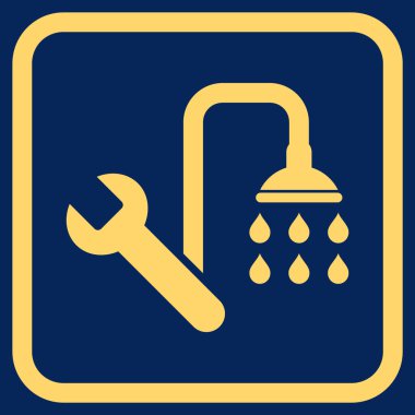 Sıhhi tesisat vektör simgesi bir çerçeve içinde