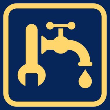 Sıhhi tesisat vektör simgesi bir çerçeve içinde