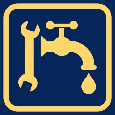 Sıhhi tesisat vektör simgesi bir çerçeve içinde