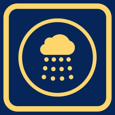 Yağmur bulutu vektör simgesi bir çerçeve içinde