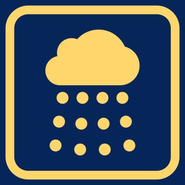 Yağmur bulutu vektör simgesi bir çerçeve içinde