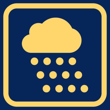 Yağmur bulutu vektör simgesi bir çerçeve içinde