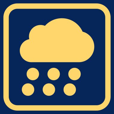 Yağmur bulutu vektör simgesi bir çerçeve içinde