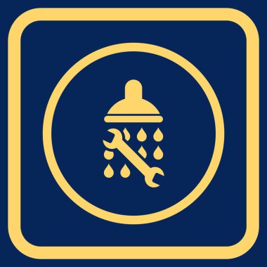 Duş sıhhi tesisat vektör simgesi bir çerçeve içinde