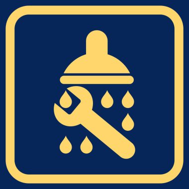 Duş sıhhi tesisat vektör simgesi bir çerçeve içinde