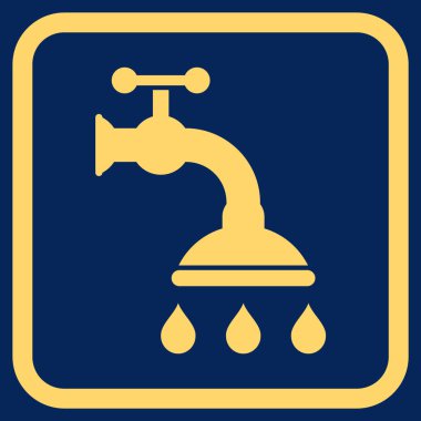 Duş musluk vektör simgesi bir çerçeve içinde