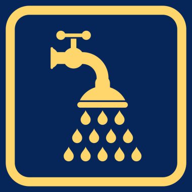 Duş musluk vektör simgesi bir çerçeve içinde