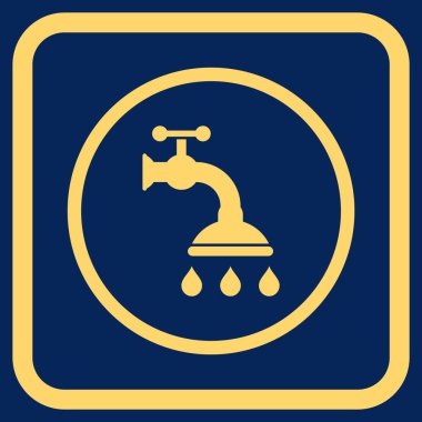 Duş musluk vektör simgesi bir çerçeve içinde