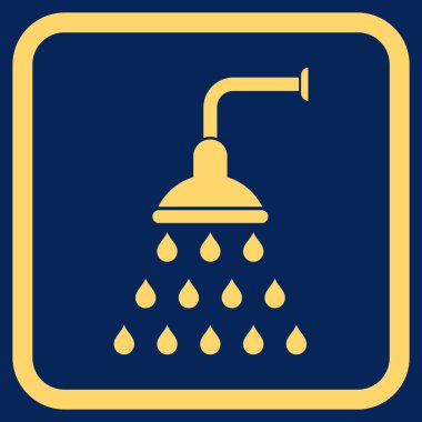 Duş vektör simgesi bir çerçeve içinde
