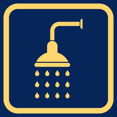 Duş vektör simgesi bir çerçeve içinde