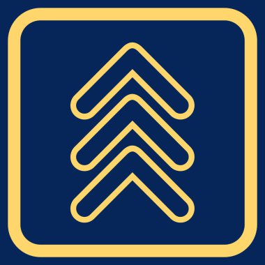 İşaretçi yukarı vektör simgesi bir çerçeve içinde üçlü