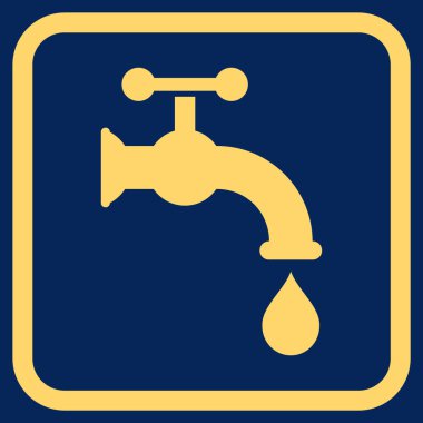 Su dokunun vektör simgesi bir çerçeve içinde