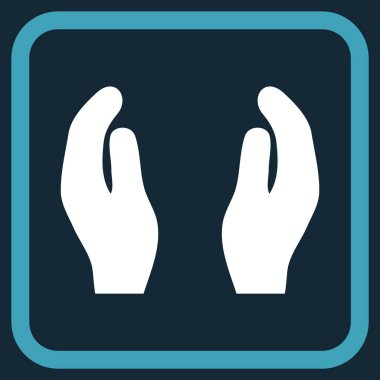 Alkış eller vektör simgesi bir çerçeve içinde