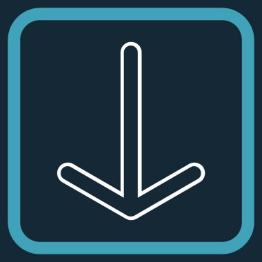 Vektör simgesi bir çerçeve içinde aşağı ok