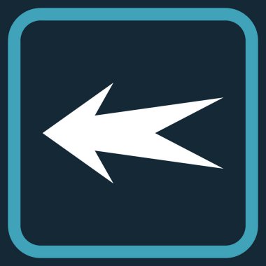 Ok sol vektör simgesi bir çerçeve içinde