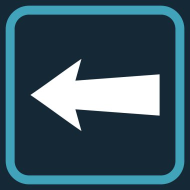 Ok sol vektör simgesi bir çerçeve içinde