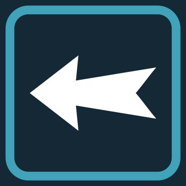 Ok sol vektör simgesi bir çerçeve içinde